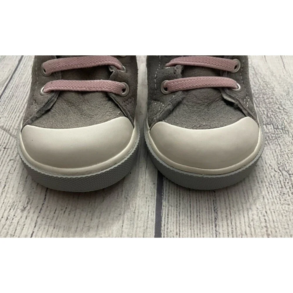 Pink & Grey Gray Furry See Kai Run Little Girl Toddler Shoes, Size 6